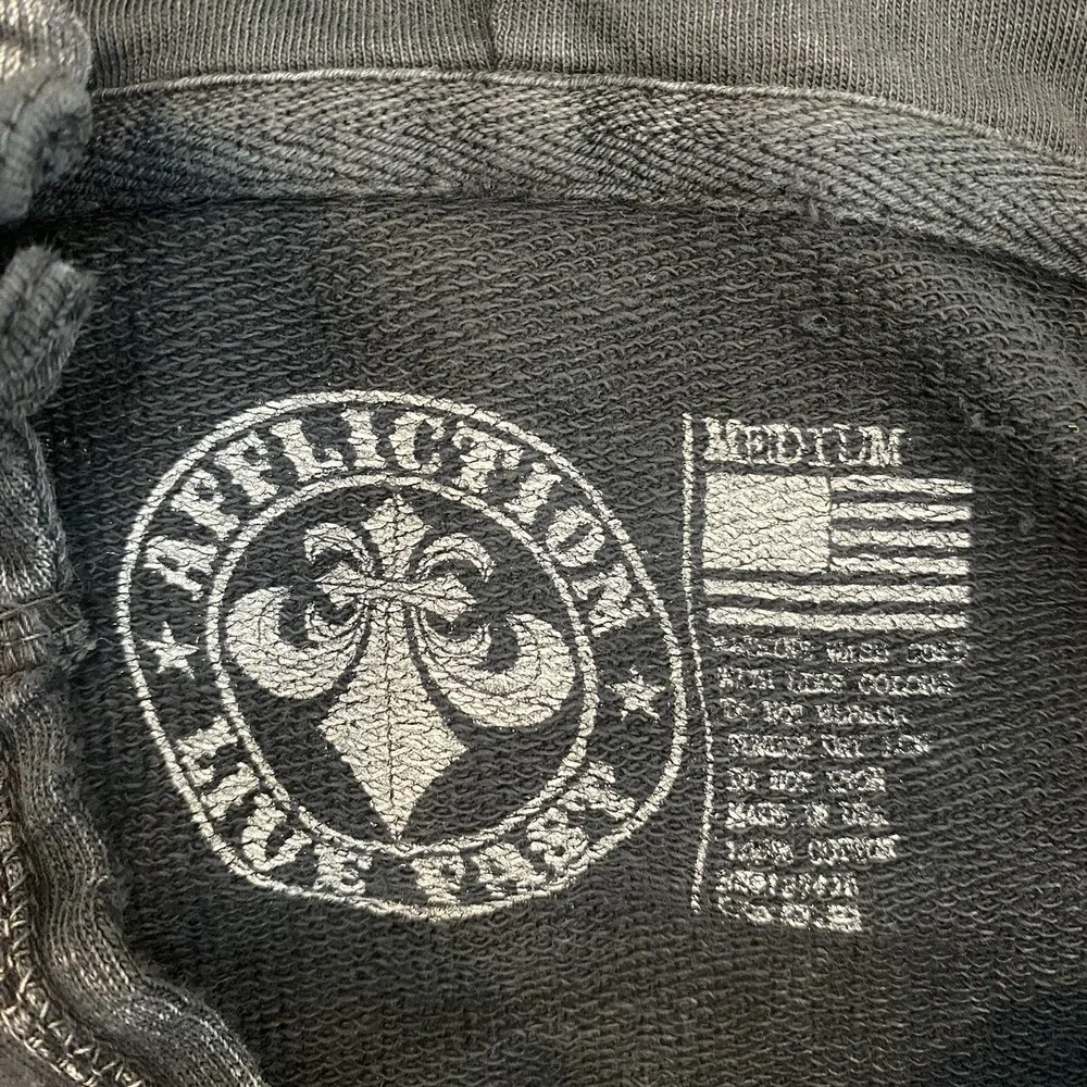 Affliction American Metal Stone Wash Pullover Hoodie Womens Medium Lace Arms Y2K - Picture 5 of 5